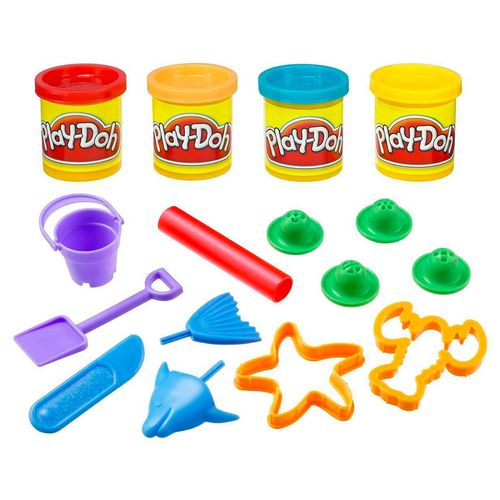 Play-Doh cubo de figuras y 4 tarros plastilina