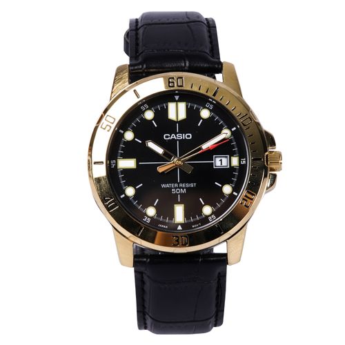Reloj Casio análogo cuero negro para hombre