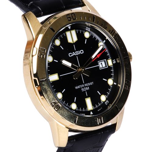 Reloj Casio análogo cuero negro para hombre