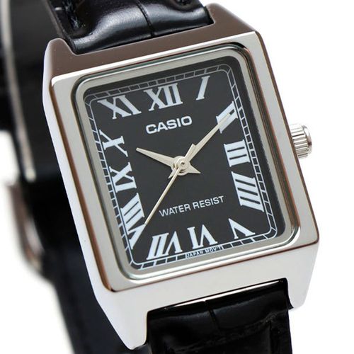 Reloj Casio análogo cuero negro para mujer