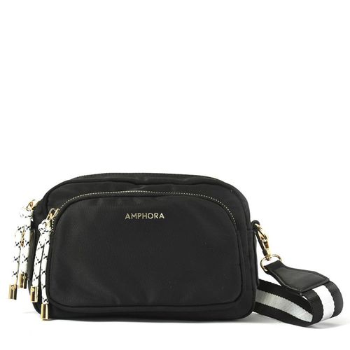 Cartera tipo bandolera Amphora aferdita color negro para mujer