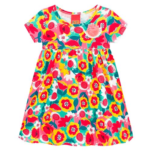 Vestido multicolor con estampado para niña