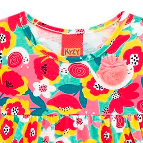 Vestido multicolor con estampado para niña