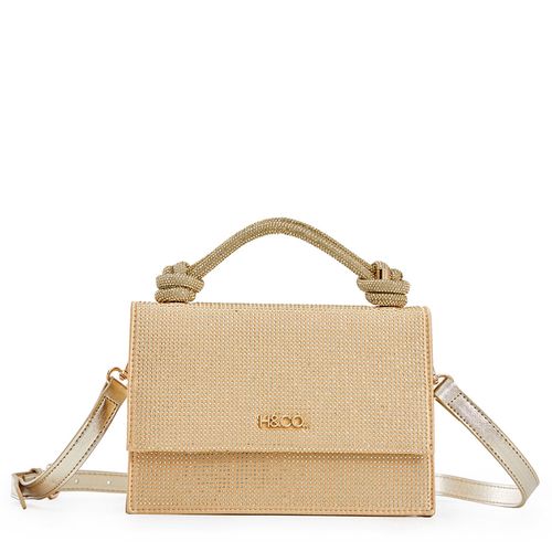Cartera crossbody H&Co color dorado para mujer