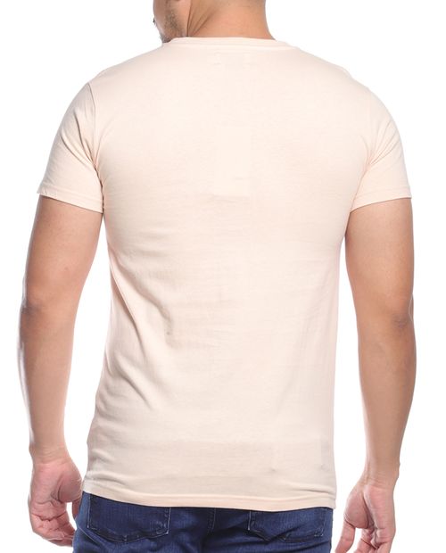 Camiseta beige estampado playero para hombre