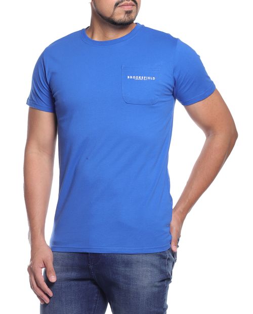 Camiseta azul sólido para hombre