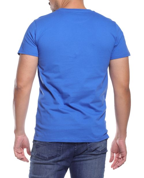 Camiseta azul sólido para hombre
