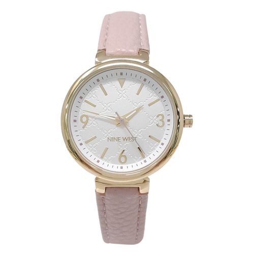 Reloj Nine West análogo de cuero en color rosado para mujer