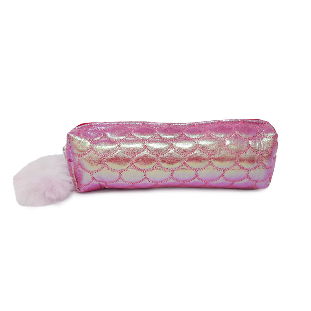 Estuche para lapiceros y colores fucsia tornasol