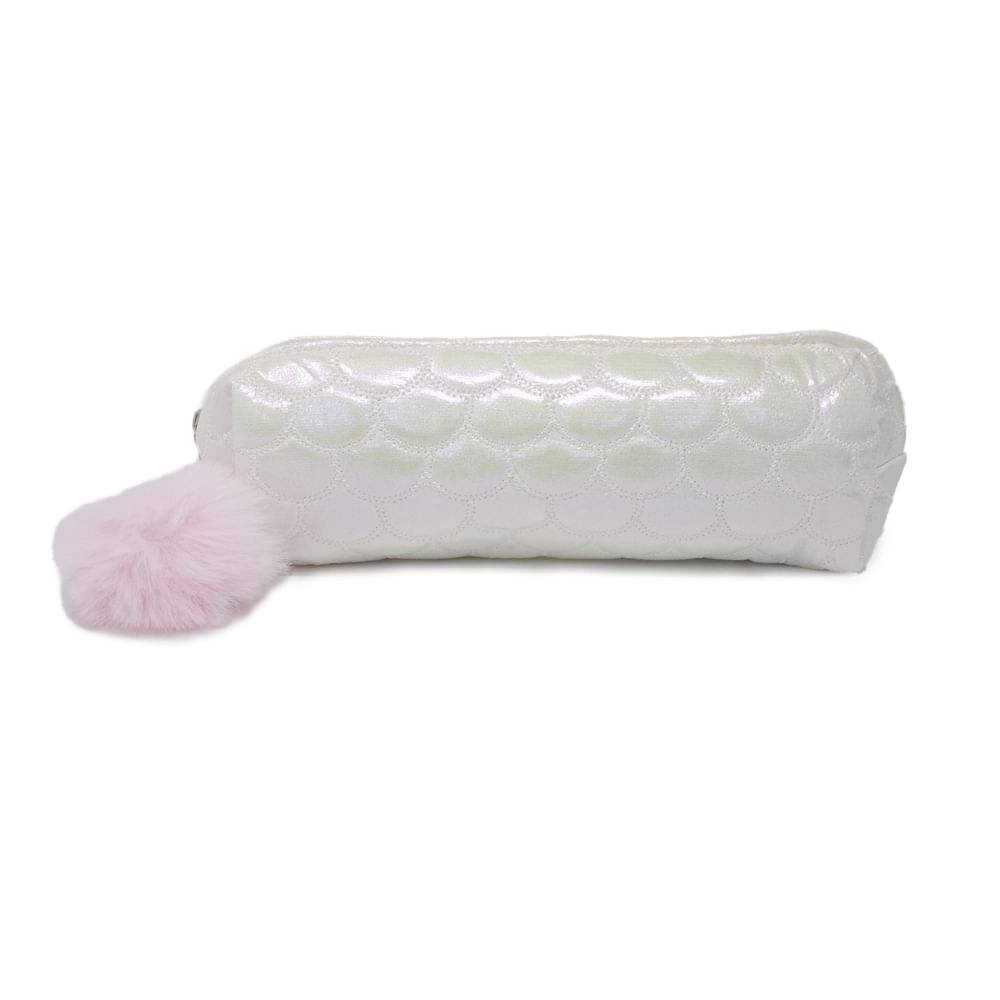 Estuche para lapiceros y colores blanco tornasol