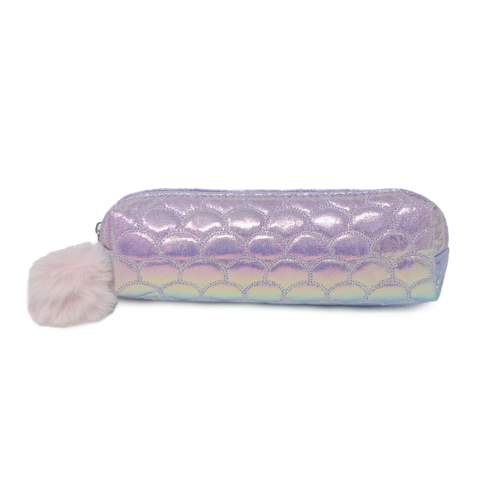Estuche para lapiceros y colores morado tornasol