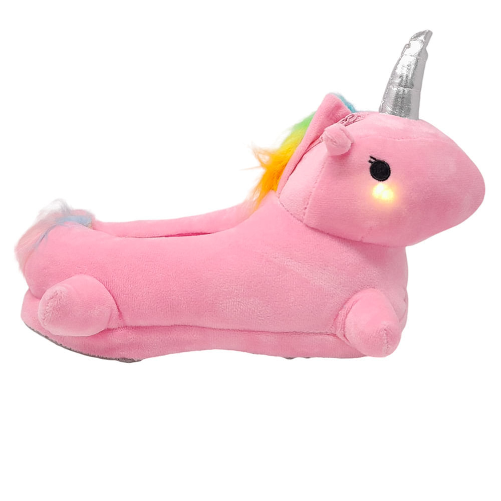Pantufla unicornio con luces Orange multicolor para niña-Surtido