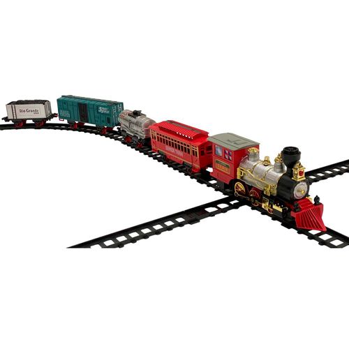 Set de tren navideño con luces y música 22p 220cm x 79cm