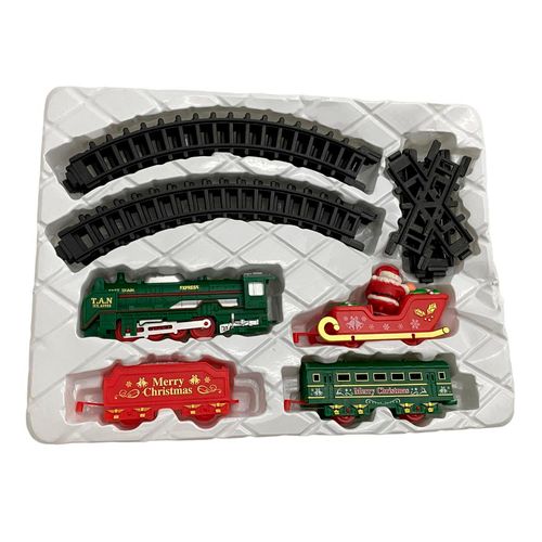 Set de tren navideño con luces y música 19pz 44cm x 44cm