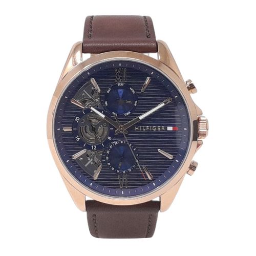 Reloj Tommy Hilfiger análogo/cronógrafo cuero café para hombre