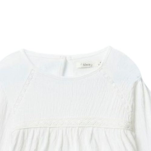 Blusa blanca sólido para niña