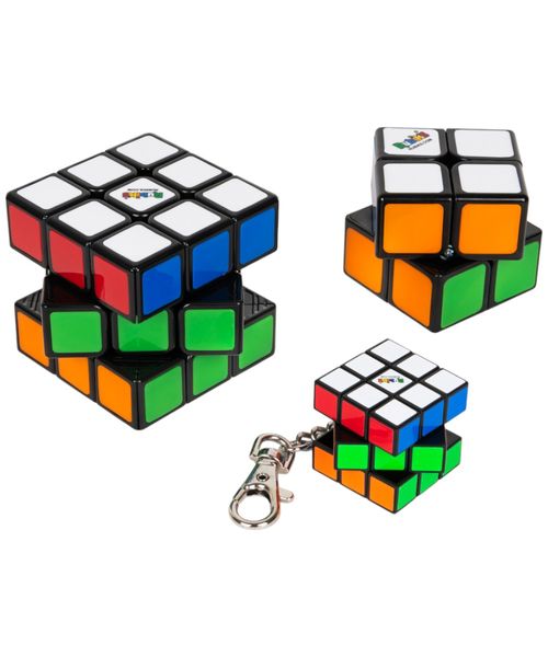 Rubiks Set de 3 Cubo, Llavero y Mini Cubo