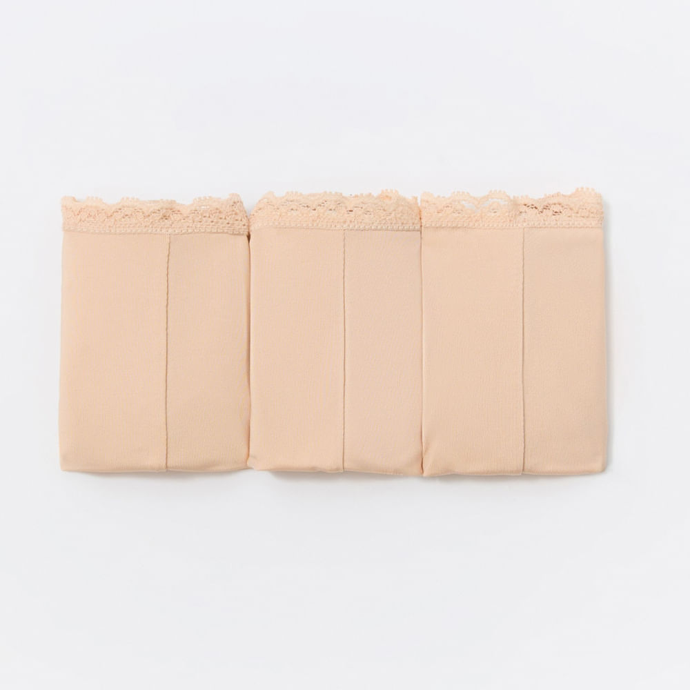 Set de 3 panties Sfera nude de cintura media para mujer