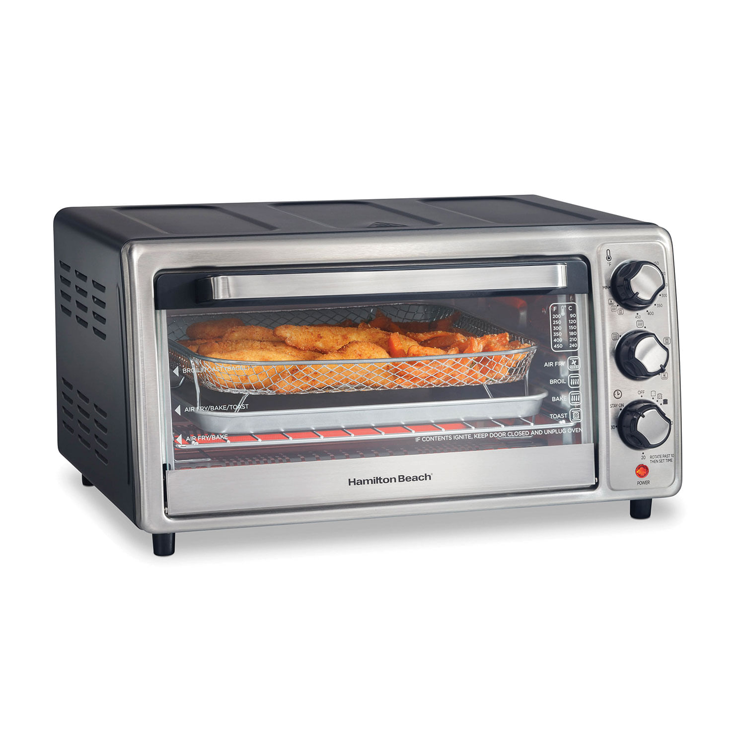 Hamilton Beach Horno tostador con Sure-Crisp Air Fryer acero inoxidable