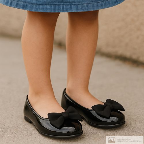 Zapato casual ballerina Orange color negro para niña