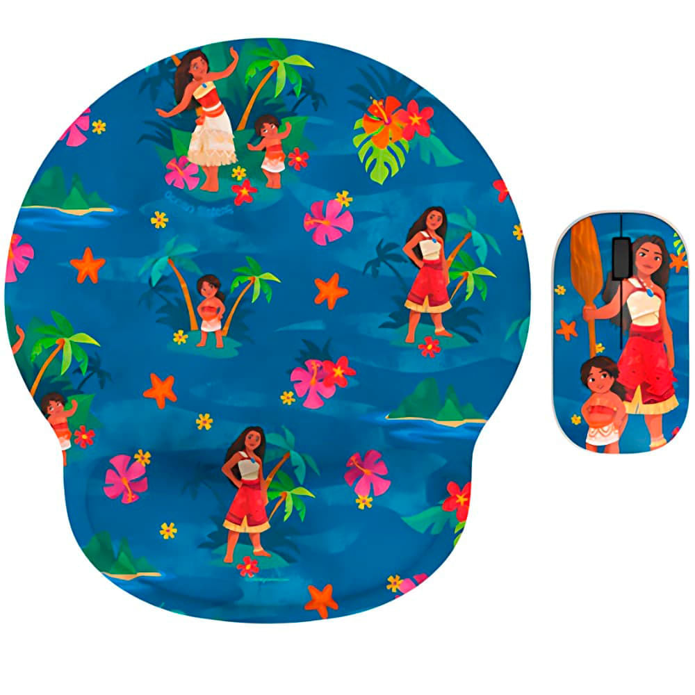 Xtech Mouse inalámbrico óptico + mousepad edición Moana 2