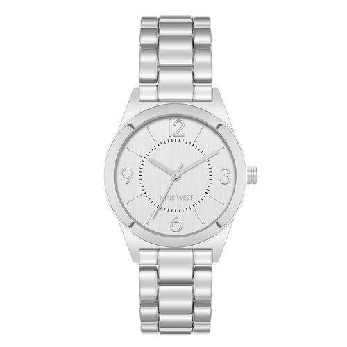 Reloj Nine West análogo de metal color plateado para mujer