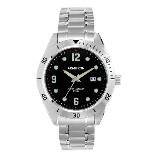 Reloj Armitron análogo de acero inoxidable plateado para hombre