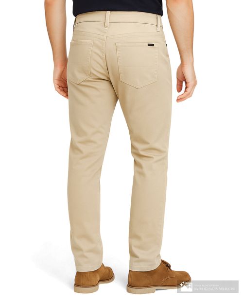 Pantalón Unexpected slim fit khaki sólido para hombre