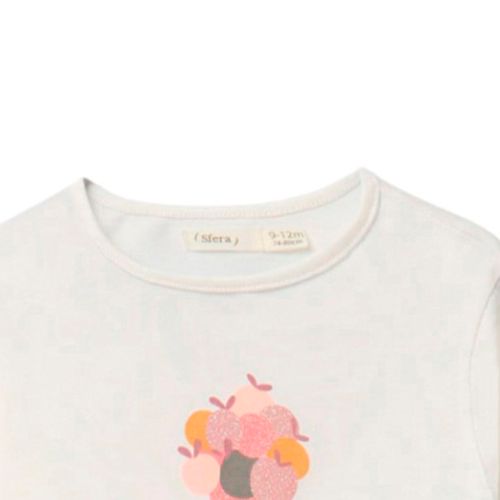 Blusa blanca con estampado para bebé niña