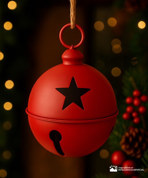 Cascabel navideño rojo 30 x 30 x 57 cm