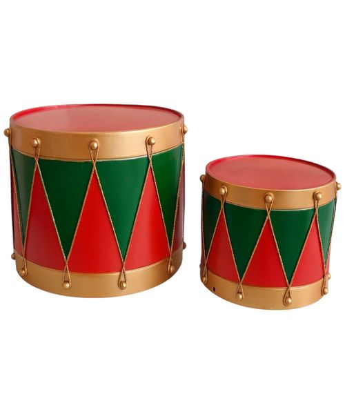 Set de 2 tambores metálicos 37 x 25 cm / 24 x 17 cm