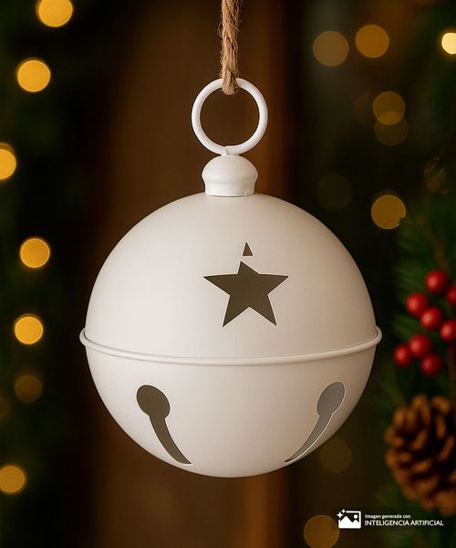 Cascabel navideño blanco 30 x 30 x 57 cm