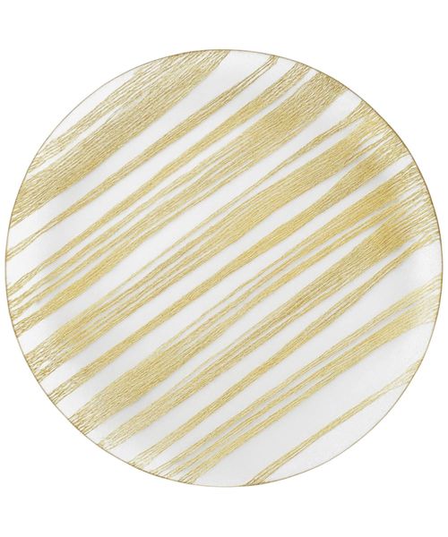 Portaplato de vidrio con líneas doradas 32 cm