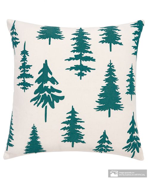 Cojín navideño estampado con bordado 45 x 45 cm