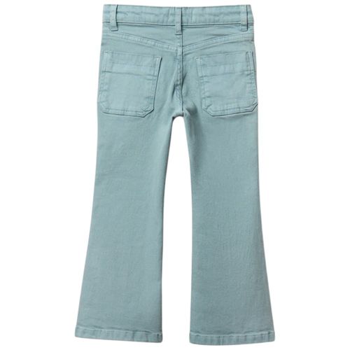 Pantalón flare celeste sólido para niña