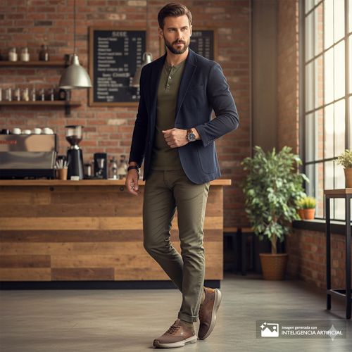 Zapato deportivo casual Skechers café para hombre