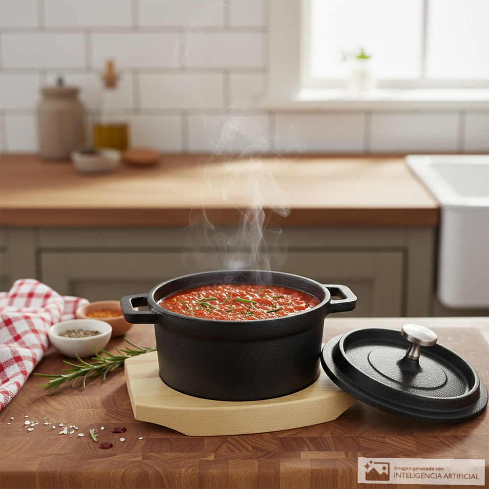 Hamilton Beach Olla de hierro fundido con tapa 10 cm