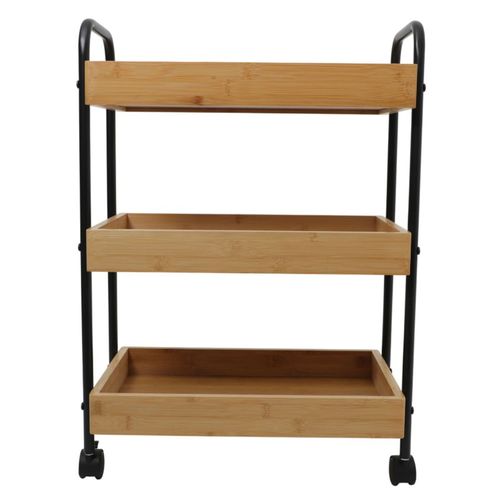 Carrito de bambú organizador de 3 niveles  50x28x70 cm