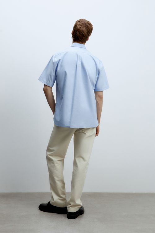 Camisa casual Sfera celeste heather para hombre