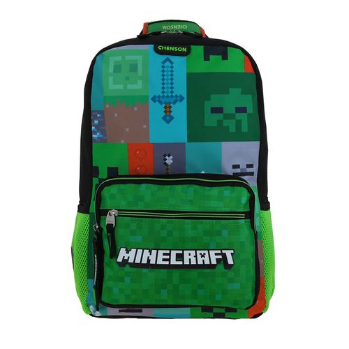 Mochila grande Minecraft plus verde estampada