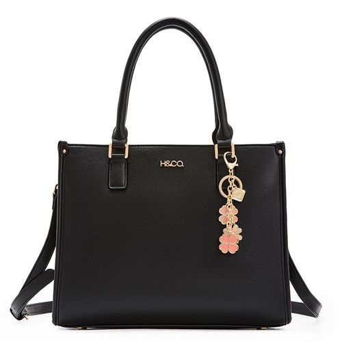 Cartera satchel H&Co Segi color negro para mujer