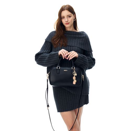 Cartera satchel H&Co Segi color negro para mujer
