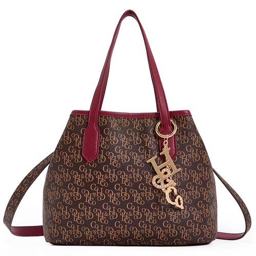 Cartera reversible tote H&Co Avril color rojo para mujer