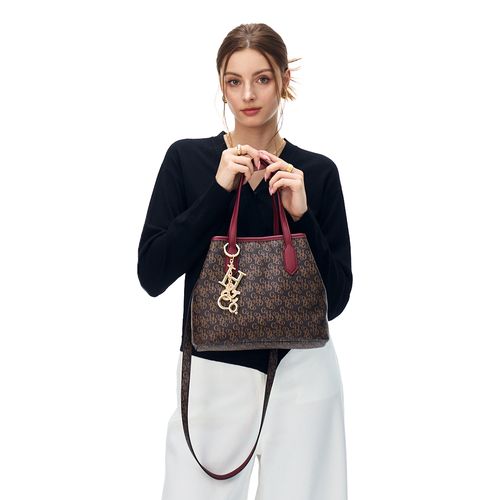 Cartera reversible tote H&Co Avril color rojo para mujer