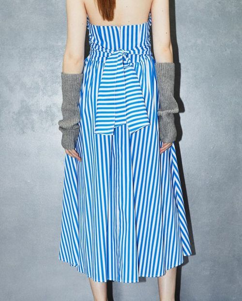 Vestido Sfera midi rayado de tirantes para mujer