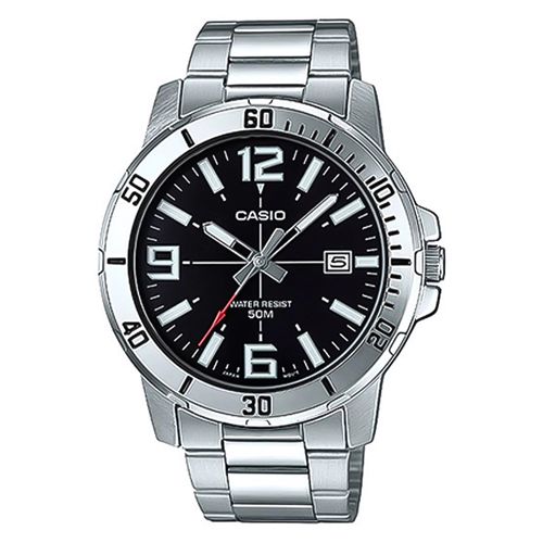 Reloj Casio análogo metálico plateado para hombre
