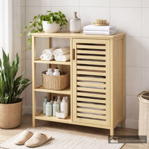 Estante organizador de bambú 68x33x87 cm