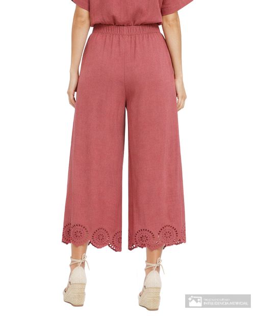 Pantalón Sabrina wide leg rosado de cintura alta para mujer