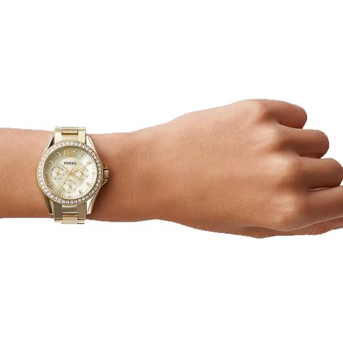 Reloj Fossil análogo de acero dorado para mujer