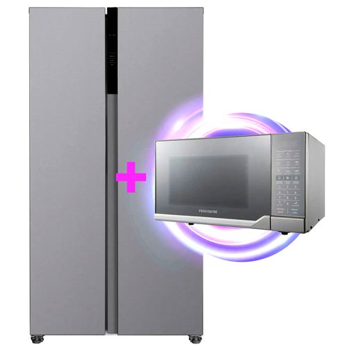 Combo Refrigeradora Side by Side 594 L (21 PCU) No Frost FRSG2115AV Frigidaire + Microondas digital Frigidaire 25 L (0.9 PCU) FMDO25S3GSPG